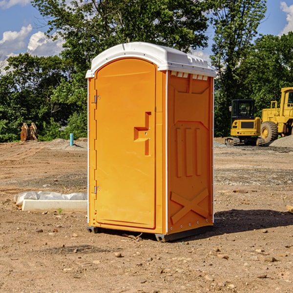 can i customize the exterior of the porta potties with my event logo or branding in Falcon Mesa